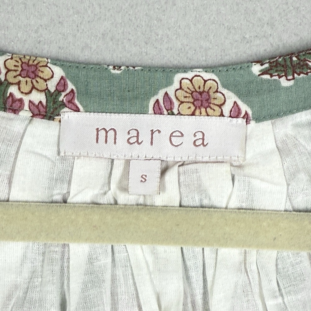 Marea Dress Womens Small Grace Tiered Floral Block Print V Neck Mini Cottage - Picture 5 of 13